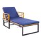 Costway Patio Cushioned Chaise Lounge Chair Adjustable Reclining Lounger Navy 800 lbs